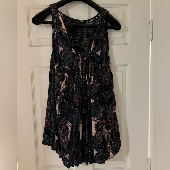 Free People Count Me in Trapeze Mini Dress Top Size Small - Picture 4 of 6